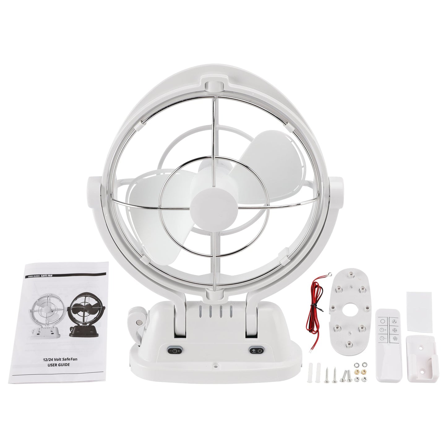 Ventola a basso consumo con rilevamento automatico 12V/24V per barche e camper, colore bianco