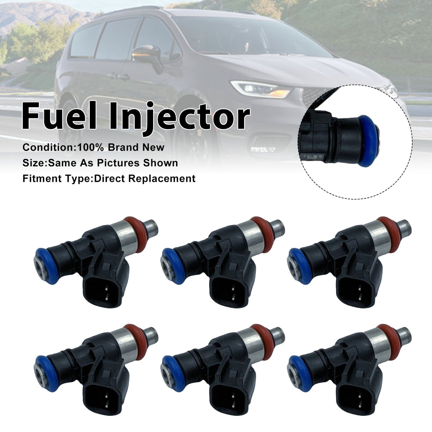 6 iniettori di carburante per Ram 1500 e Chrysler Voyager 2020-2021 0280158662