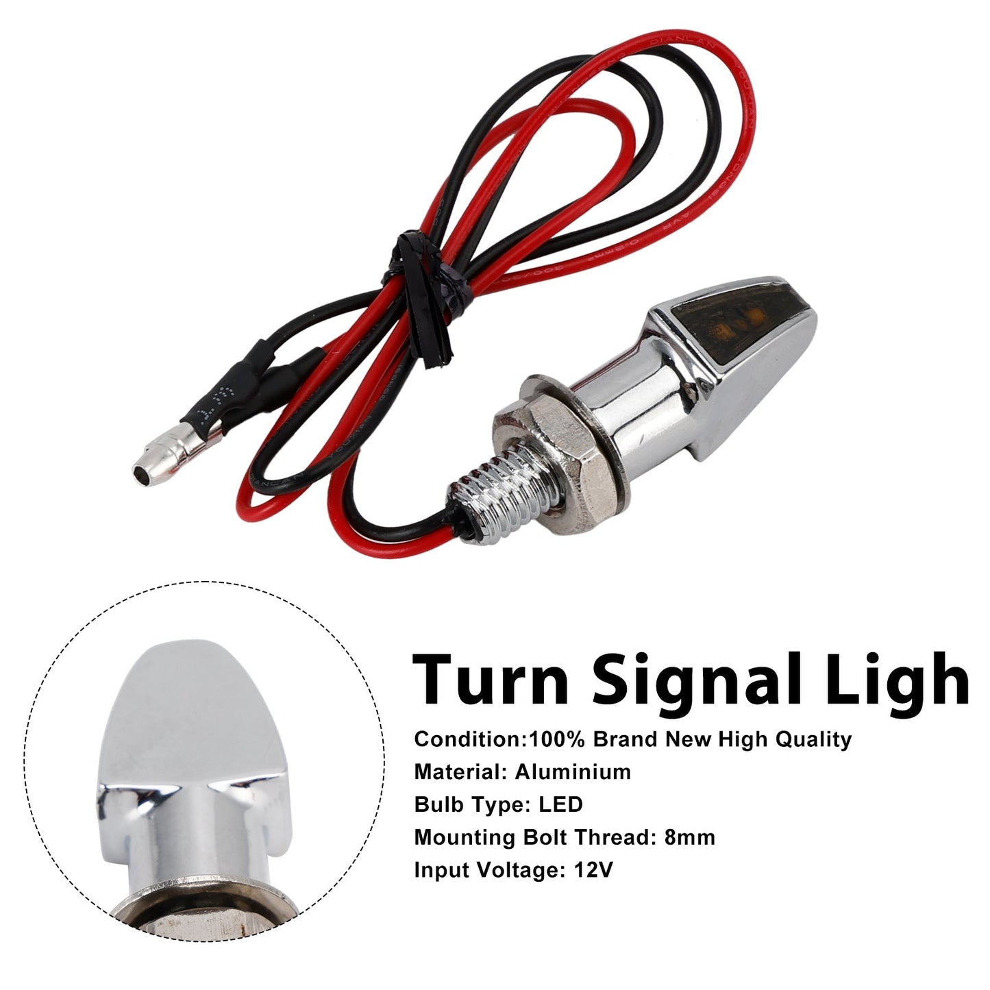 Indicatore di direzione a LED da 12 V, 8 mm, universale per moto Yamaha