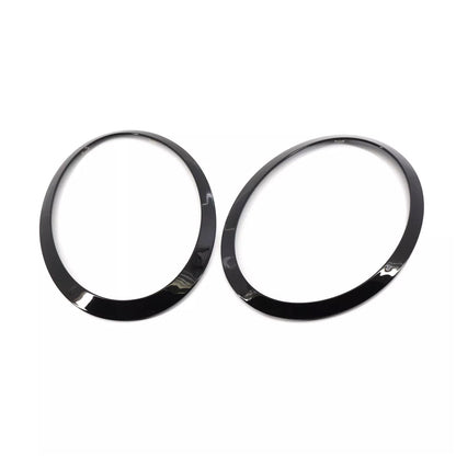 2 pezzi di anelli di finitura per fari anteriori neri lucidi per Mini Cooper F55 F56 F57 2014-2021