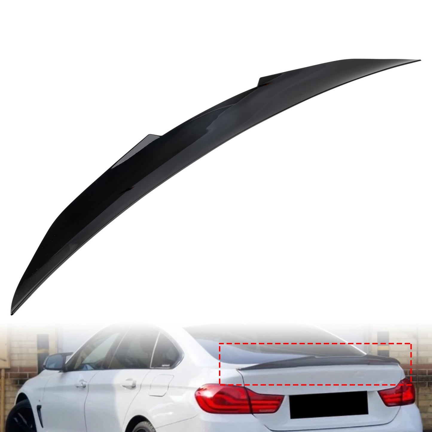 Spoiler posteriore per bagagliaio nero lucido BMW Serie 4 F36 4DR Coupé 2014-2020 PSM Style