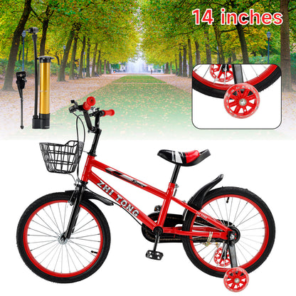 Bicicletta per bambini da 14 pollici Bicicletta per bambini e bambine con ruote ausiliarie