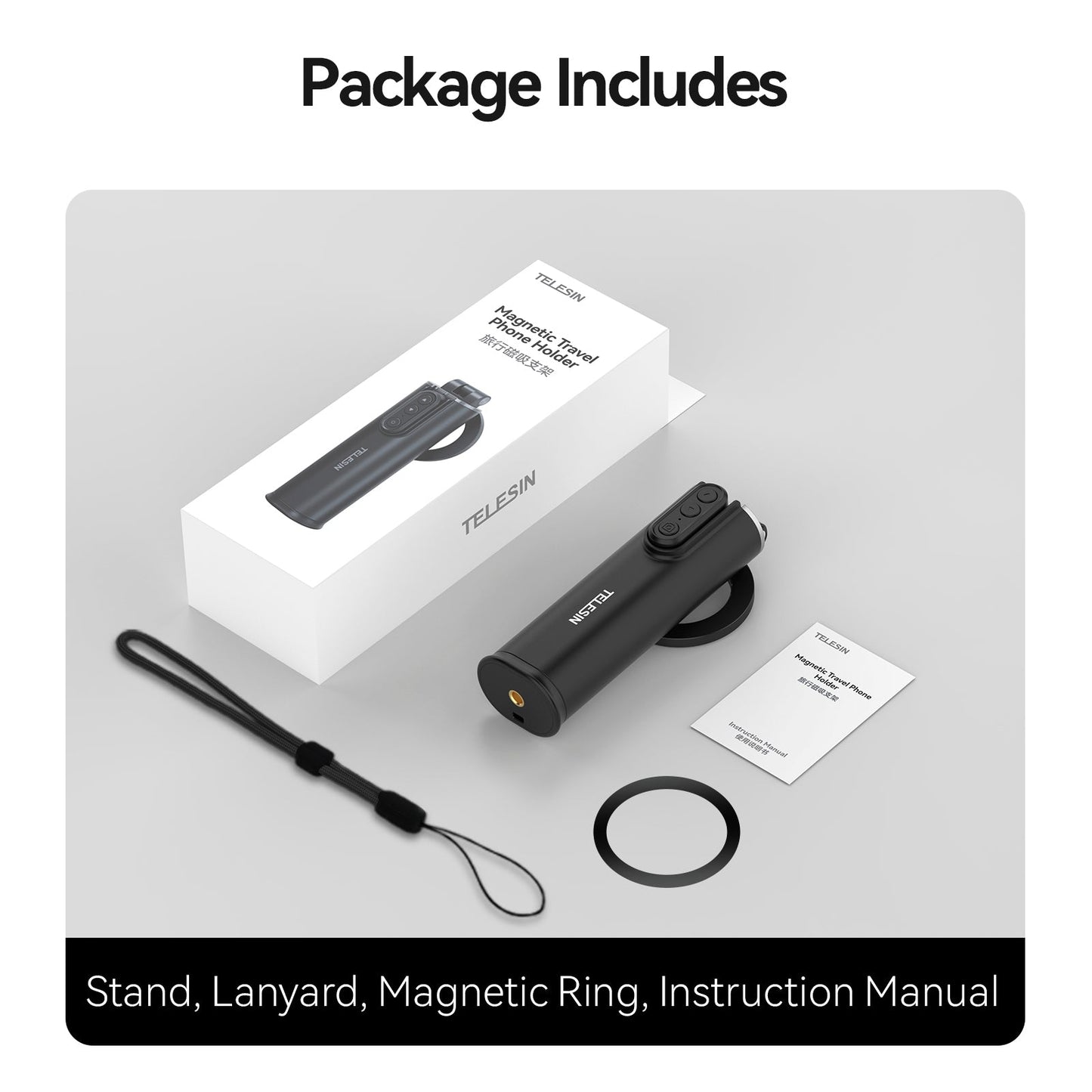 Supporto per telefono cellulare con telecomando per fotografia di viaggio, breve video, supporto pigro