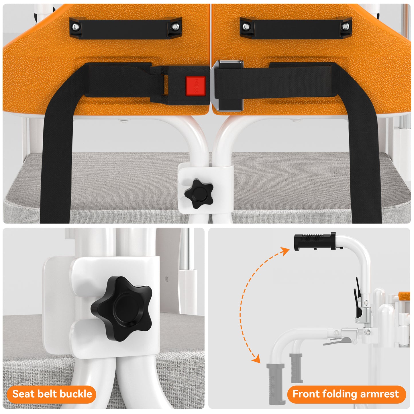 Sedia per pazienti allargata Sedia a rotelle idraulica per trasferimento Sedia a rotelle con sedile diviso a 180°
