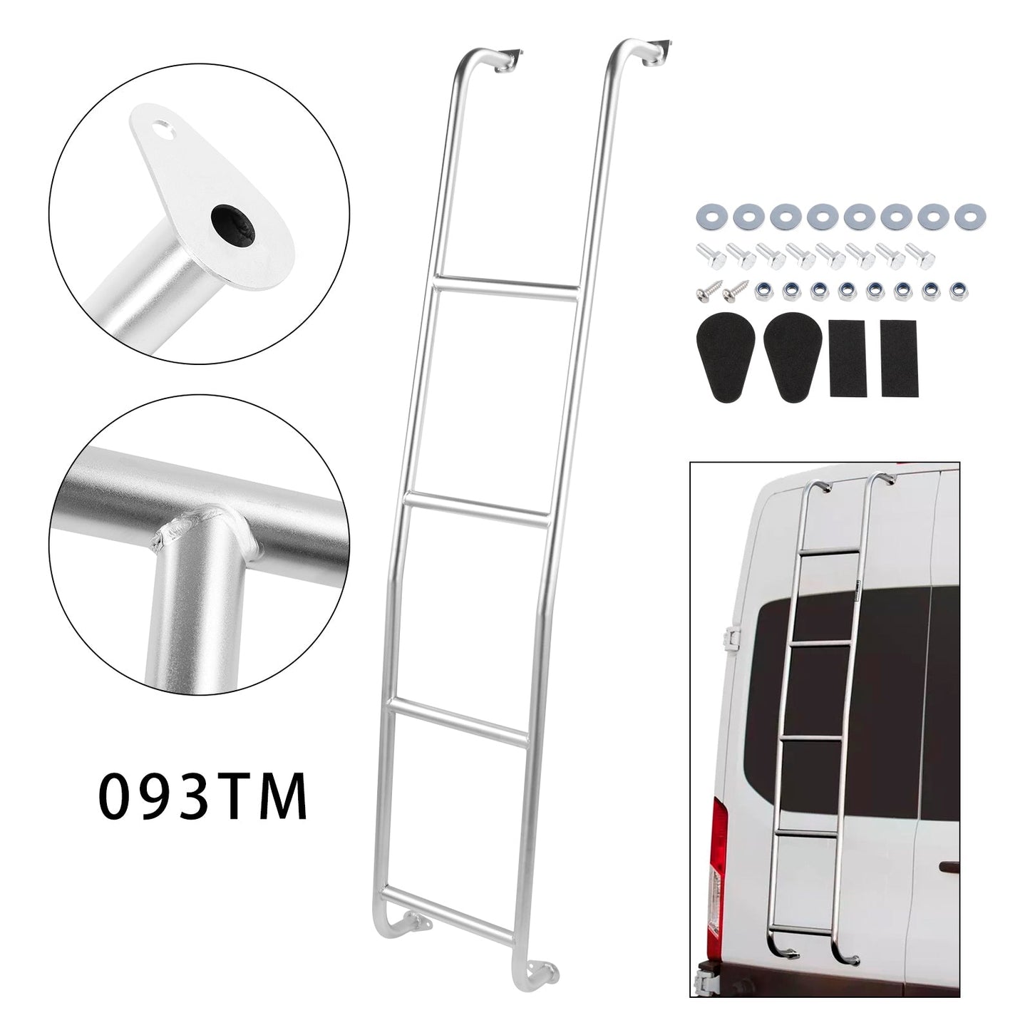 Scala per furgone Ford Transit Medium Roof Van 2014-2024 in acciaio inossidabile 093TM