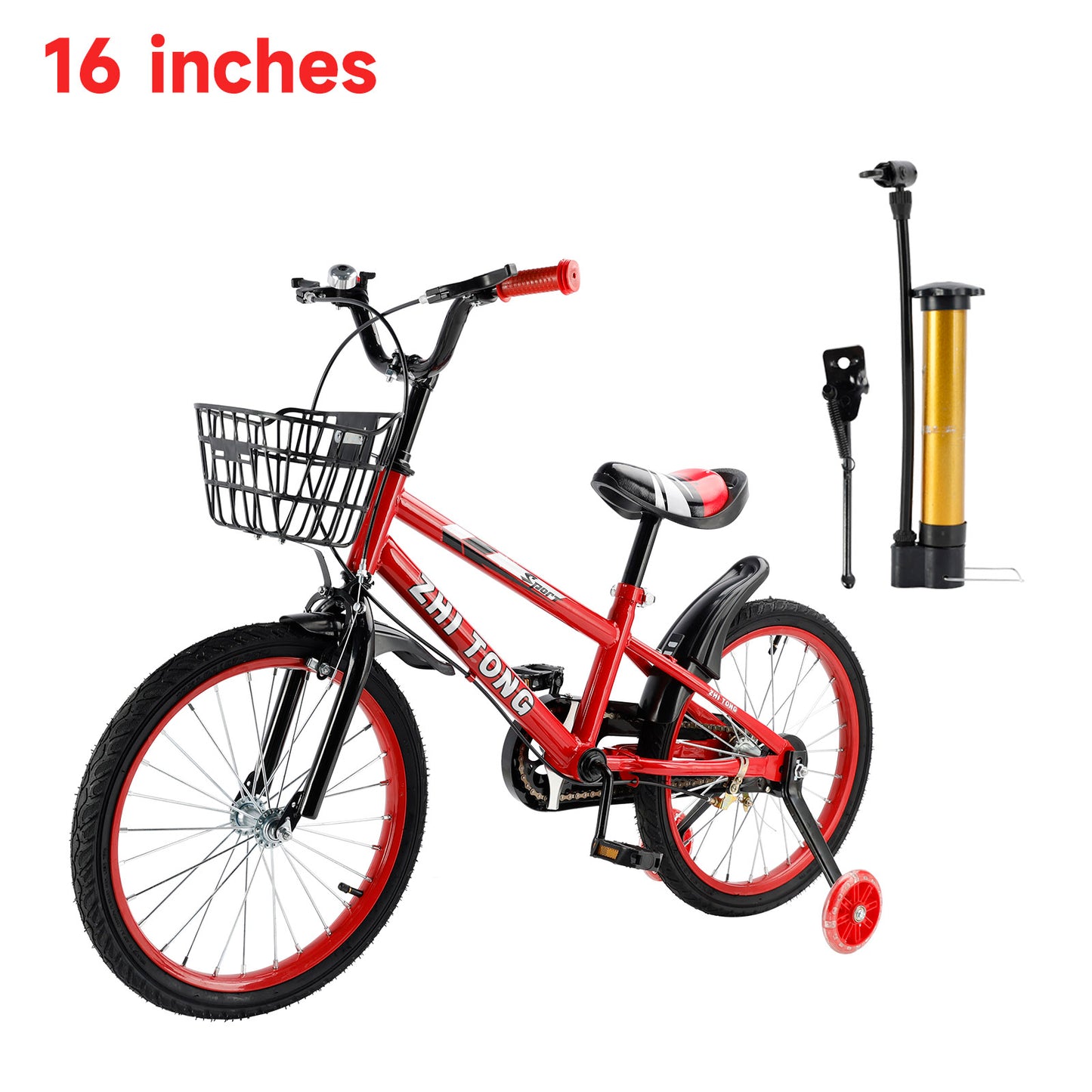 Bicicletta per bambini da 16 pollici Bicicletta per bambini e bambine con ruote ausiliarie