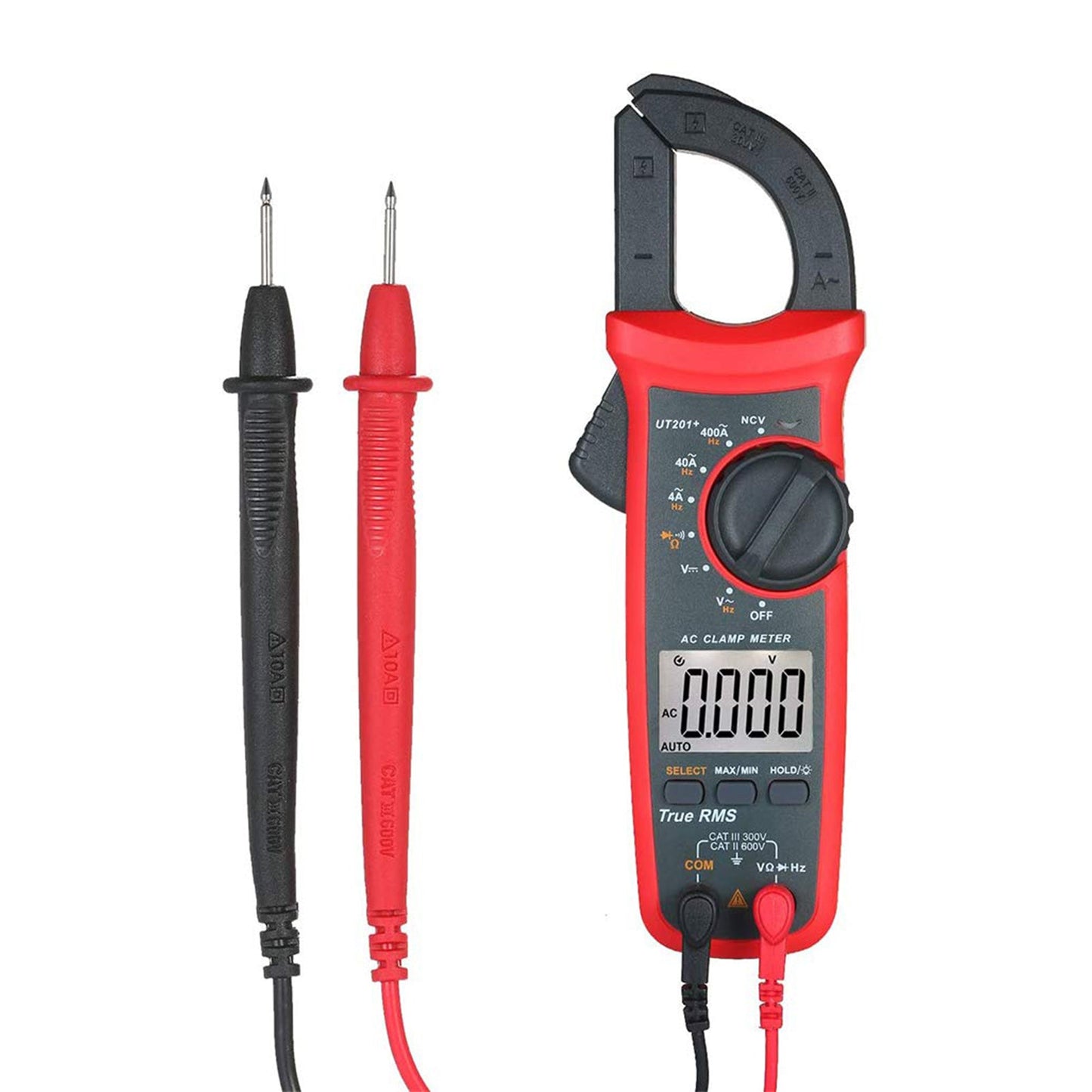 Pinza amperometrica digitale UT201+, 4000 conteggi, multimetro con selezione automatica della portata, corrente continua True RMS.