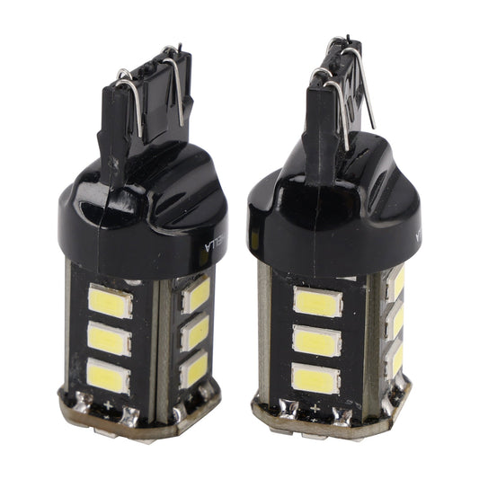 2X per HELLA LED Retrofit 7443W Wedge T5 12V 3W W21/5W 6000K