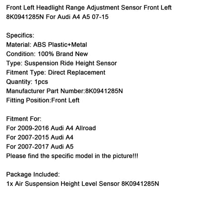 Sensore di regolazione della portata dei fari Audi A4 Allroad 2009-2016 anteriore sinistro 8K0941285N