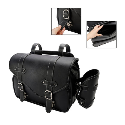Borsa posteriore in PU Borsa laterale Borsa posteriore Borsa portaoggetti nera per moto
