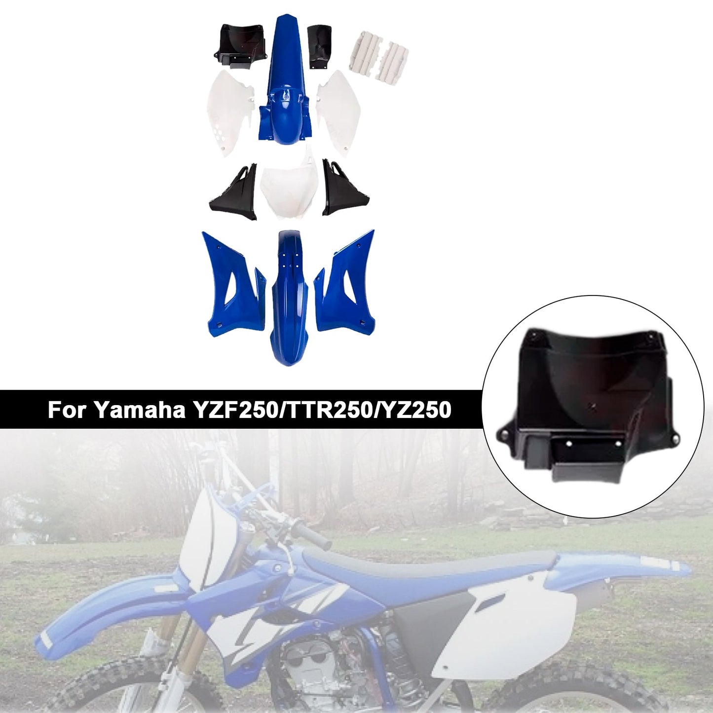 Kit plastiche per carrozzeria Yamaha YZF250 TTR250 YZ250, carenatura parafango anteriore e posteriore
