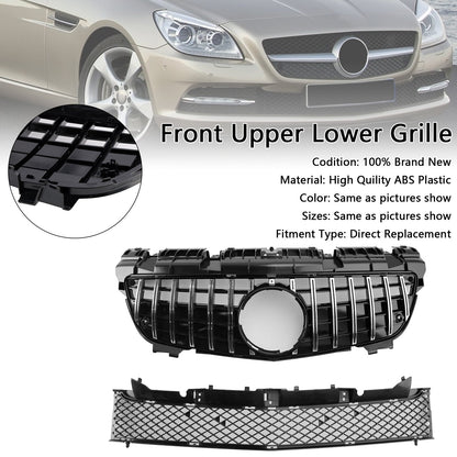 Griglia anteriore superiore inferiore cromata pre-restyling Mercedes-Benz SLK-Class R172 SLK55 2011-2016 adatta per Mercedes SLK-Class R172 SLK55