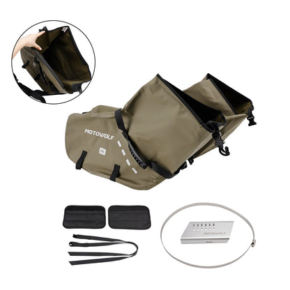 Borsa da sella laterale, colore abbinato, 86 l, verde, per scooter e moto.