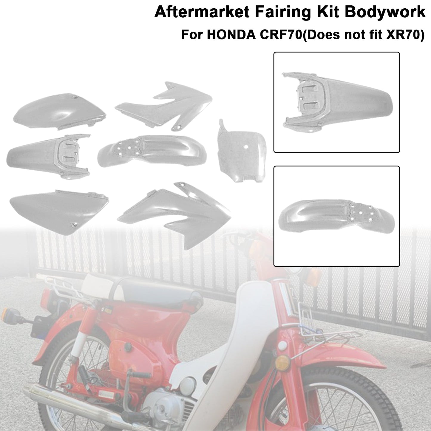 Kit di plastica per carrozzeria e parafango per HONDA CRF70 DIRT BIKE