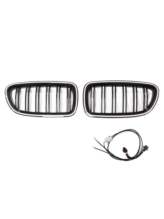 Griglia paraurti rene adatta per BMW Serie 5 F10 F11 2010-2016 Nero lucido 51137203649 51137203203