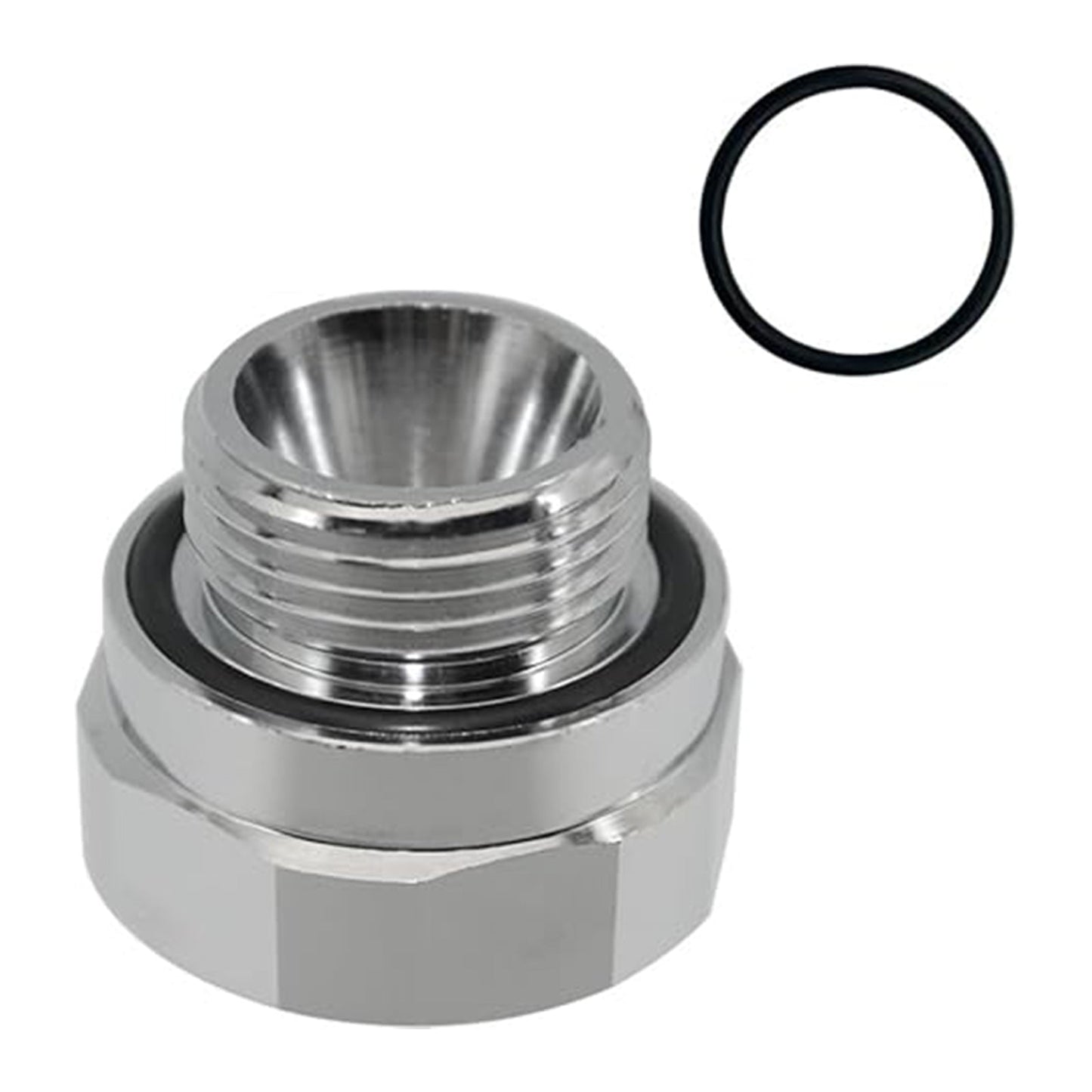 Adattatore per valvola di scarico olio, filettatura 27mm-2.0, colore argento, codice A-211.
