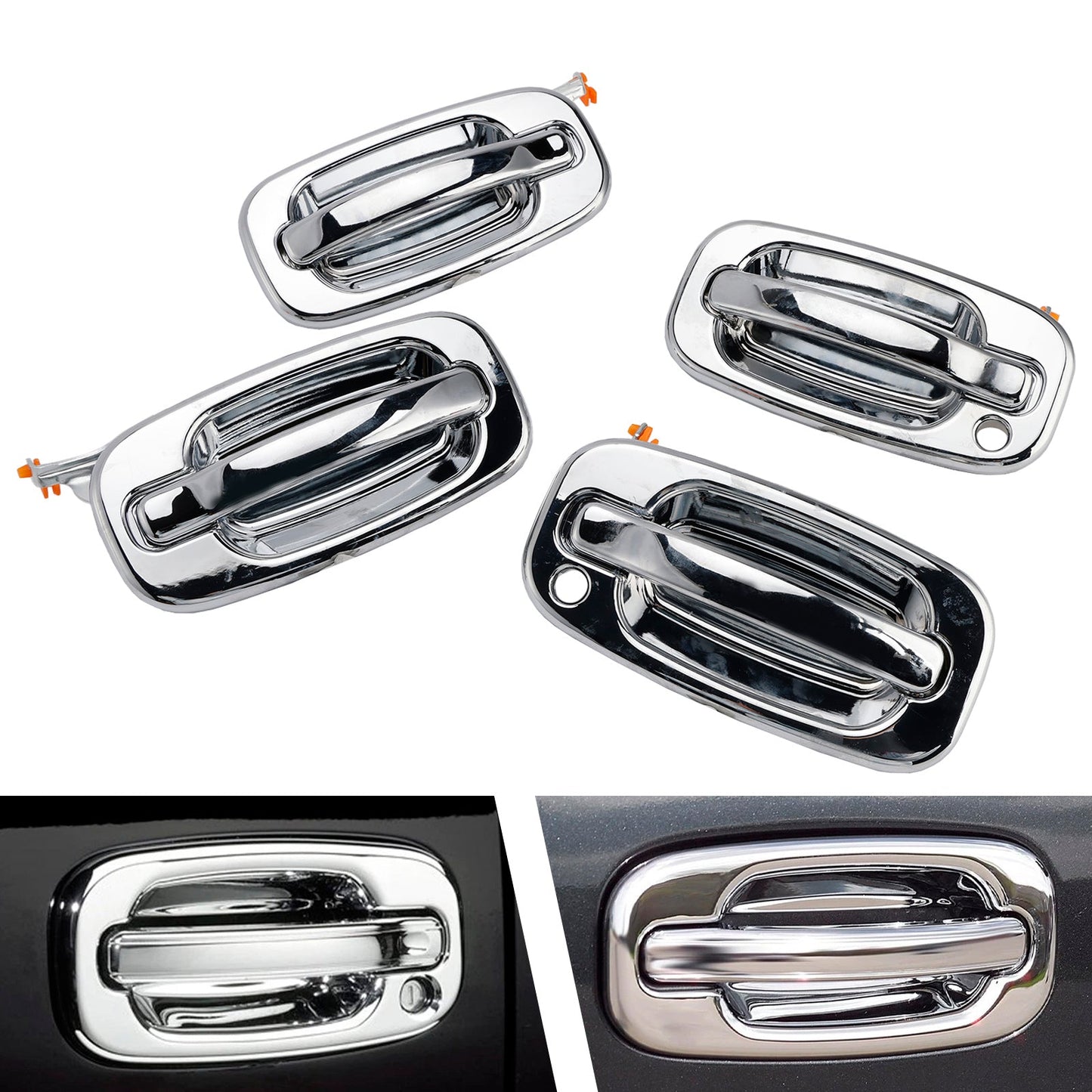 Set di 4 maniglie esterne anteriori cromate per Chevy GMC Silverado 99-06