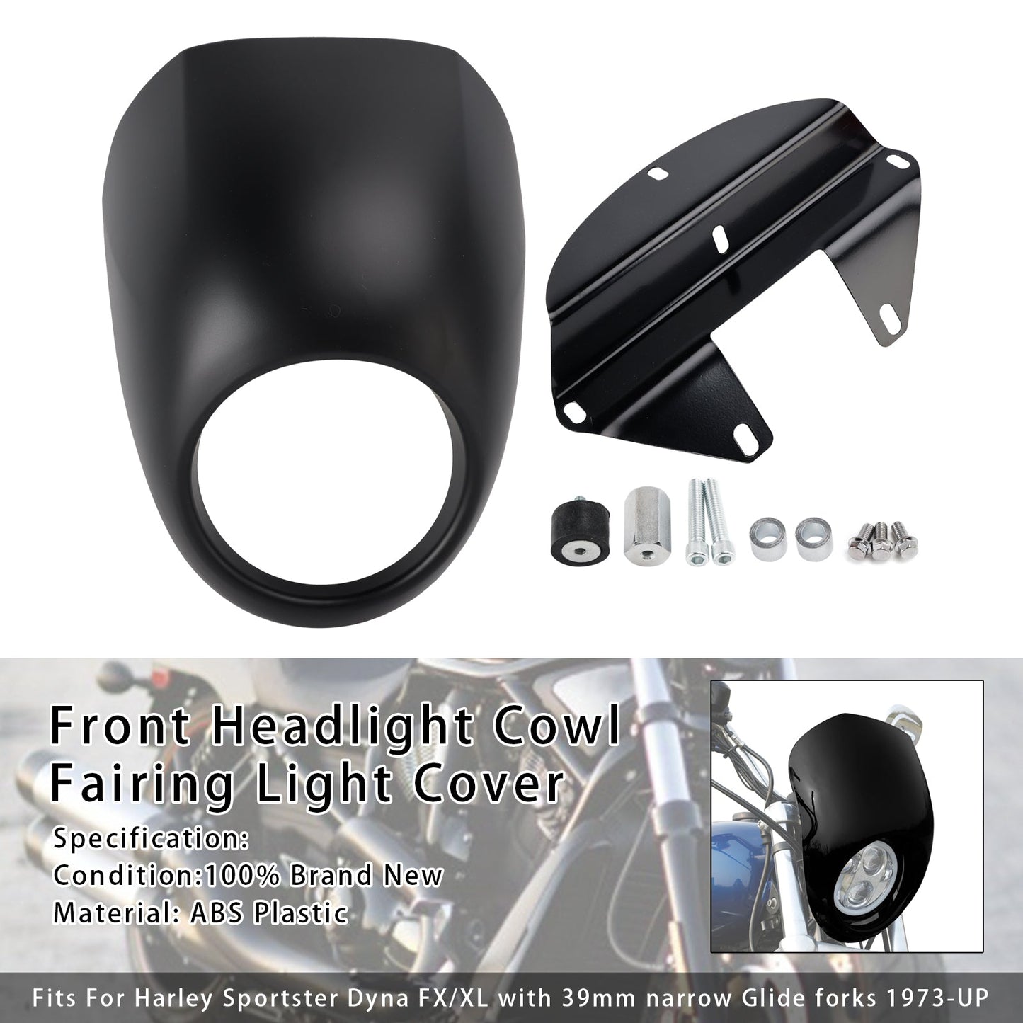 Copertura faro anteriore Sportster Dyna XL 883 1200 FX dal 1973 in poi