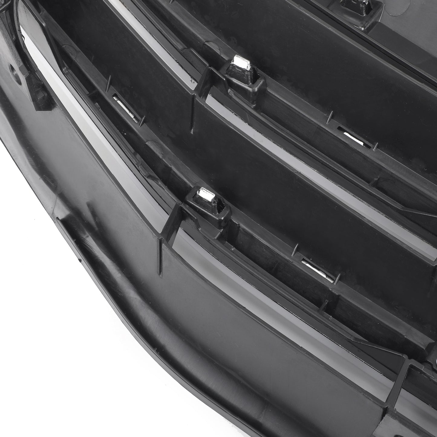 Black Chrome Front Upper Bumper Hood Grille Grill Per Honda Accord 2011-2012 4DR