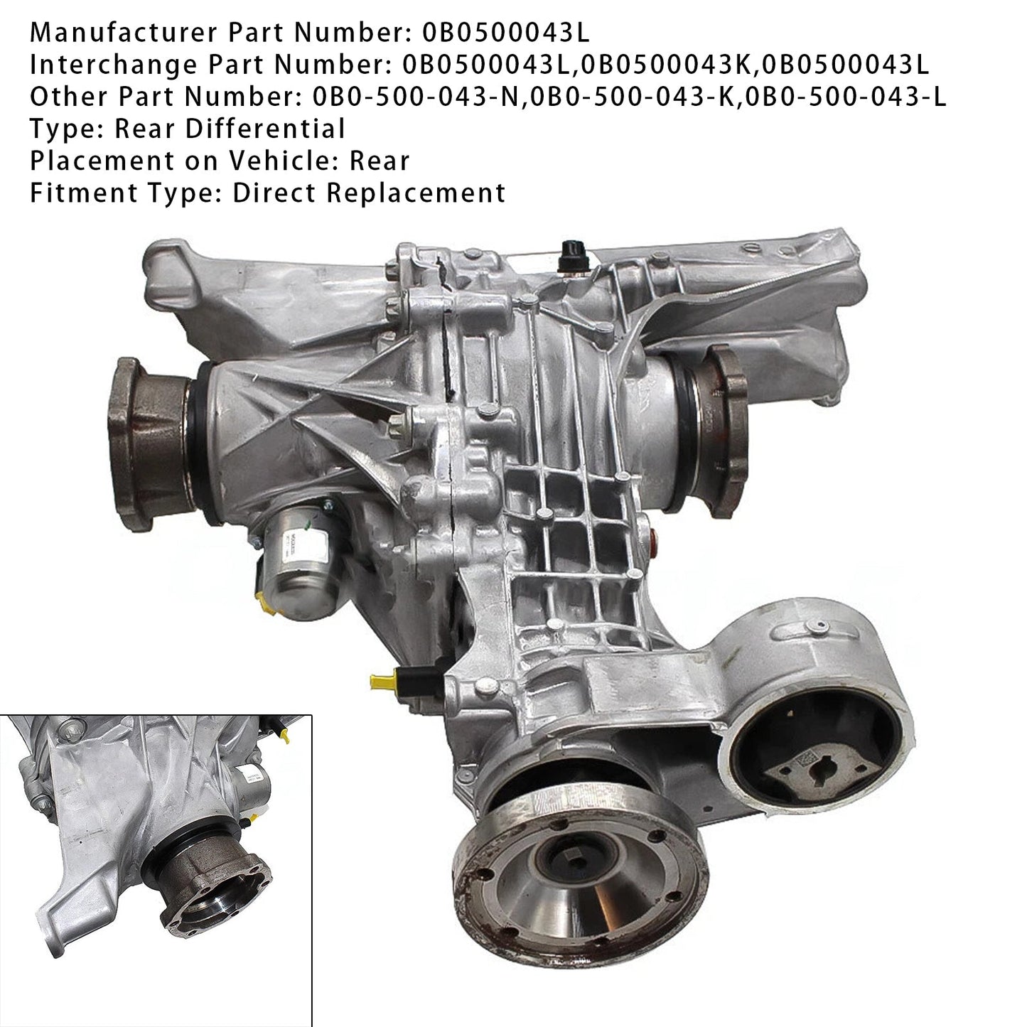 Differenziale posteriore per Audi Q5 2.0LA/T Premium Sport Utility Vehicle 2019-2020 0B0500043L 0B0500043K