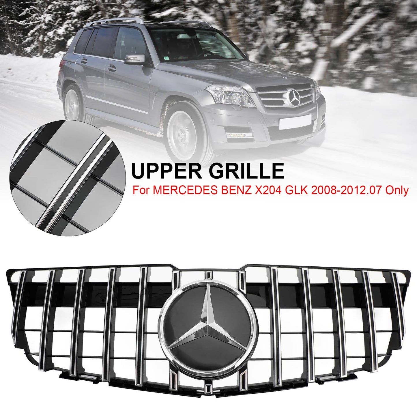 Grilla superiore per paraurti anteriore Mercedes-Benz GLK X204 2008-2012 GT Style 83222277300