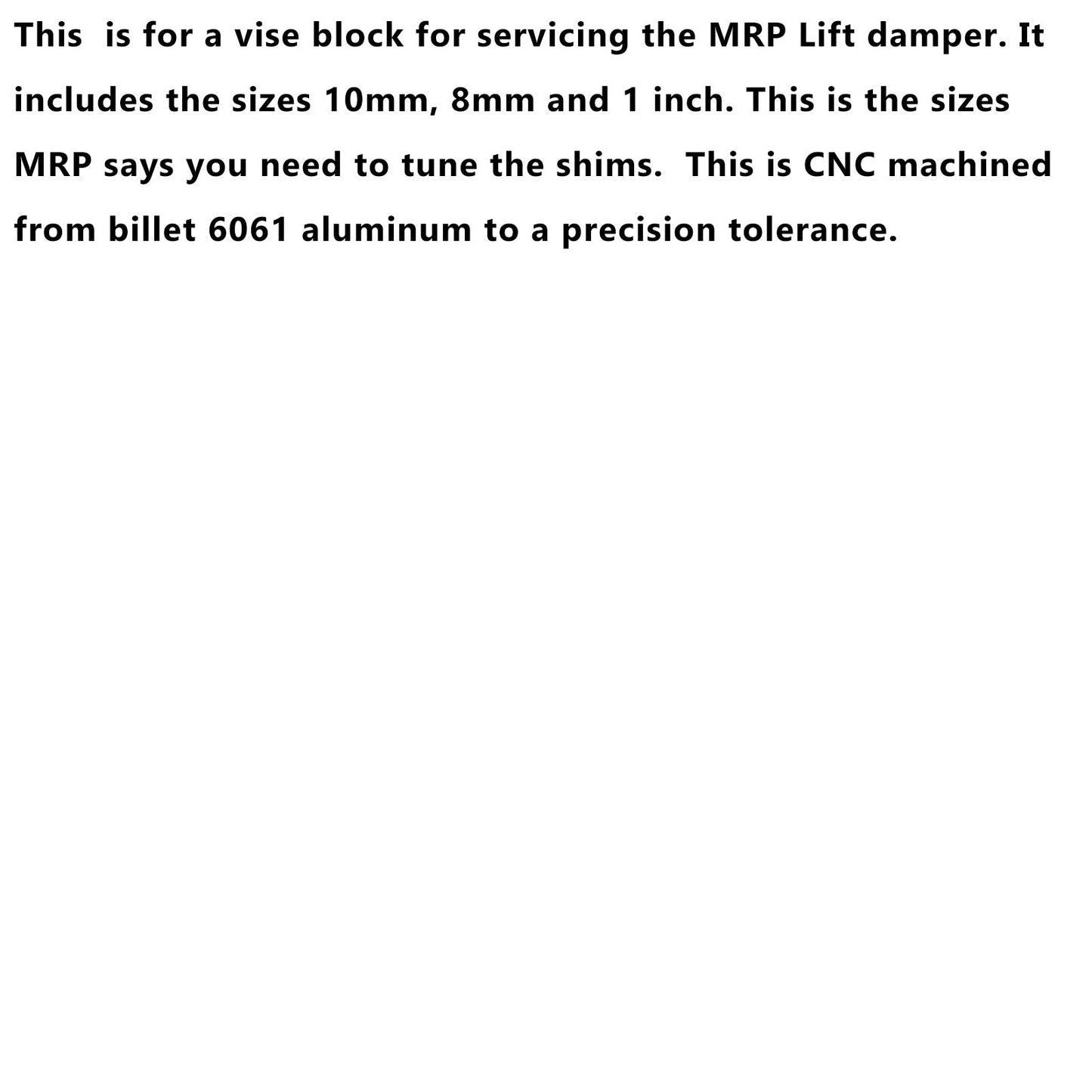 Strumento per la regolazione dell'ammortizzatore MRP Lift. Dotato di morsa/blocco da 8 mm/10 mm/1 pollice.