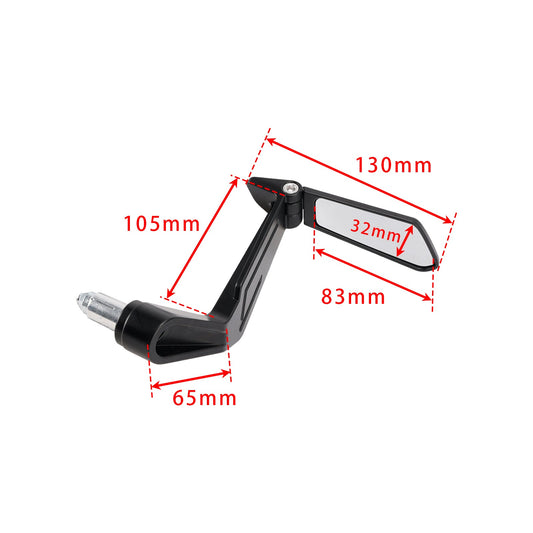 Coppia di protezioni per leve con specchietti retrovisori pieghevoli per mini moto da 22 mm