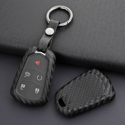 Custodia in pelle e silicone per chiave auto con fibbia per Cadillac