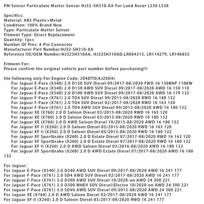 03/2017-08/2020 Jaguar XF II (X260) 2.0 D Berlina Diesel Sensore PM Sensore di particolato HJ32-5H310-AA 204DTD