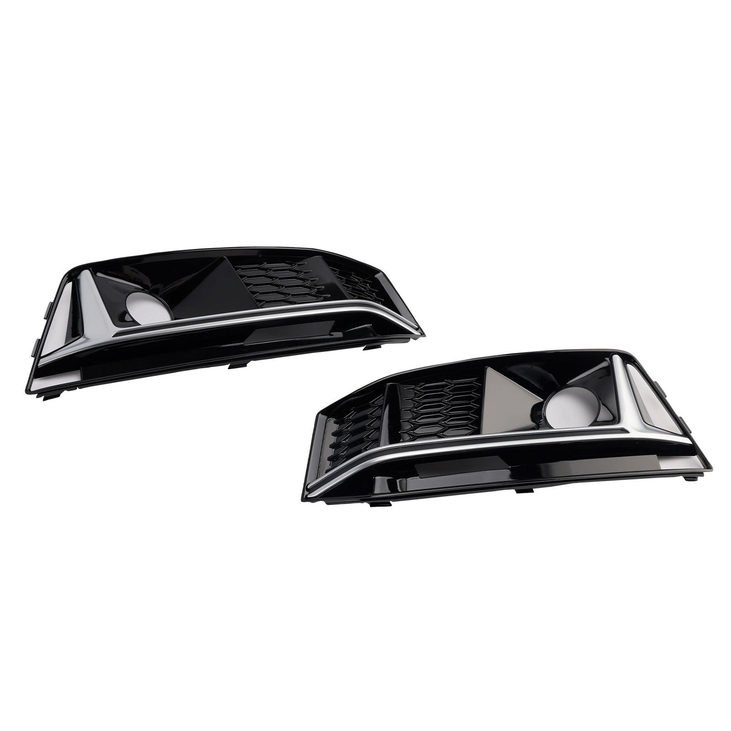 Griglia fendinebbia paraurti anteriore cromata nera (2 pezzi) per Audi A4 B9 S4 2016-2019 (2 pezzi)