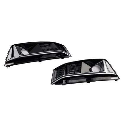 Griglia fendinebbia paraurti anteriore cromata nera (2 pezzi) per Audi A4 B9 S4 2016-2019 (2 pezzi)