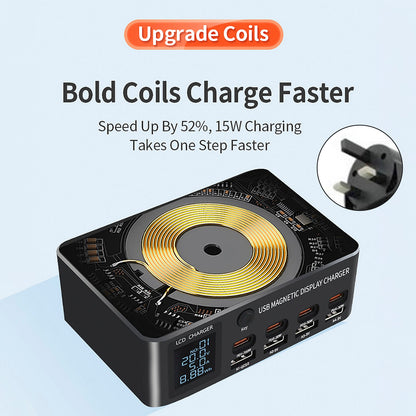 Caricabatterie USB multiporta intelligente per notebook PD100W, caricabatteria rapido da 140 W, Regno Unito