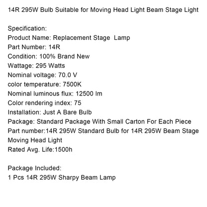 MSD 20R 440W Lampada Sharpy Beam Testa mobile Lampadina di ricambio Illuminazione per spettacoli teatrali