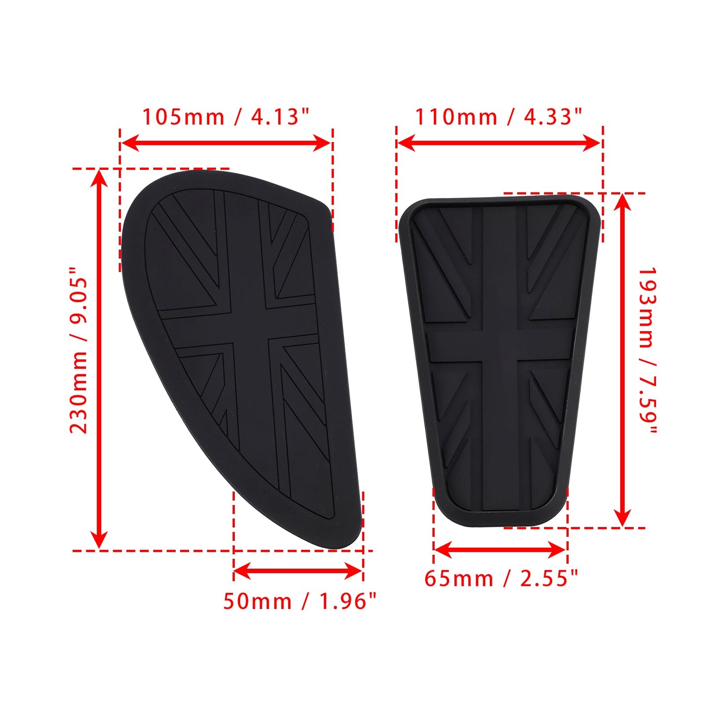 3x ginocchiere personalizzate per serbatoio benzina Union Jack per Bonneville T100 T120 Bobber