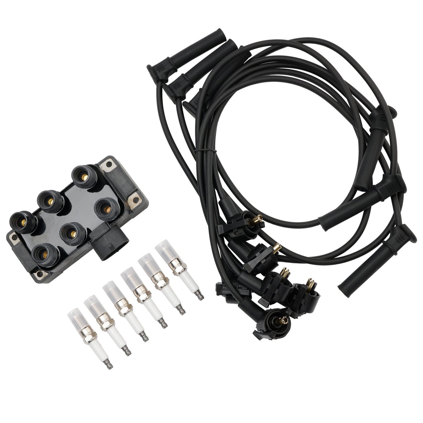 Bobina di accensione Mercury Mountaineer V6 4.0l 1998-2010+6 candele+6 cavi FD480 DG452 90TF12029A