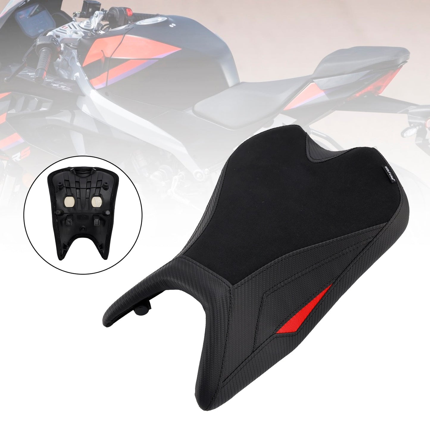 Cuscino Raider per sedile anteriore conducente Aprilia Rs457 Rs 457 2024-2025 nero