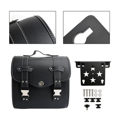 Kit borse laterali e staffe, sgancio rapido universale, nero, per moto