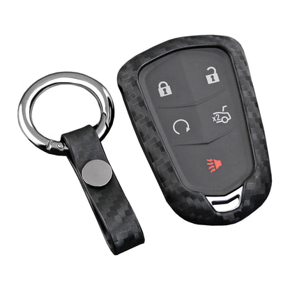 Custodia in pelle e silicone per chiave auto con fibbia per Cadillac