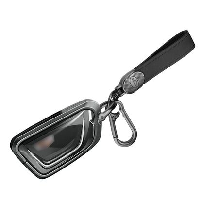 Custodia per chiave auto in TPU nero in lega di alluminio con fibbia per Cadillac