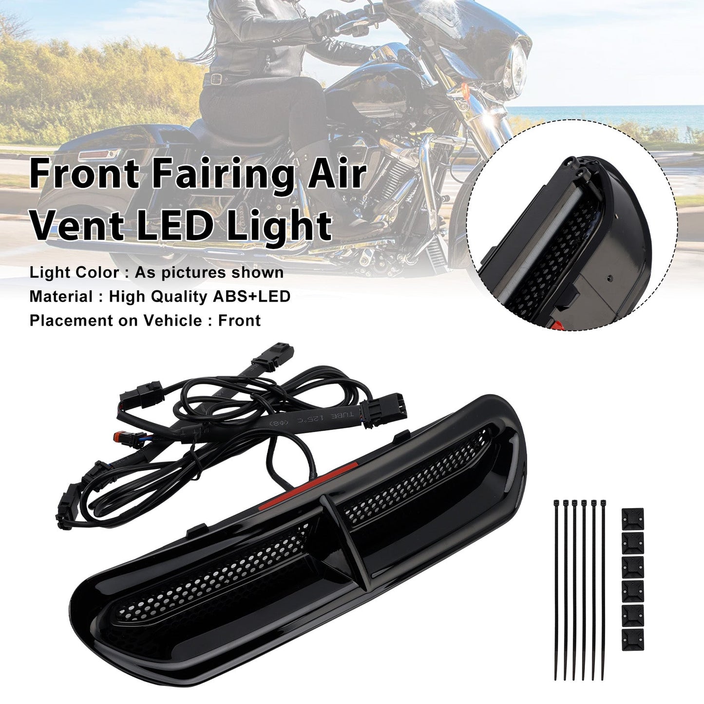 Luce LED per presa d'aria anteriore per Touring Street Glide 2014-2024