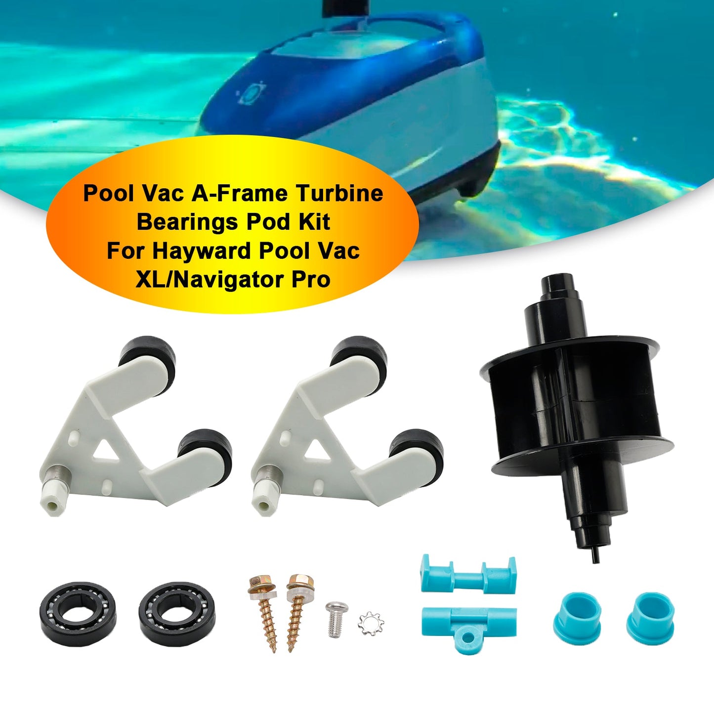 Kit turbina/telaio A-Frame per aspiratore per piscina AXV621DAT adatto per Hayward Aquabug Navigator Pro