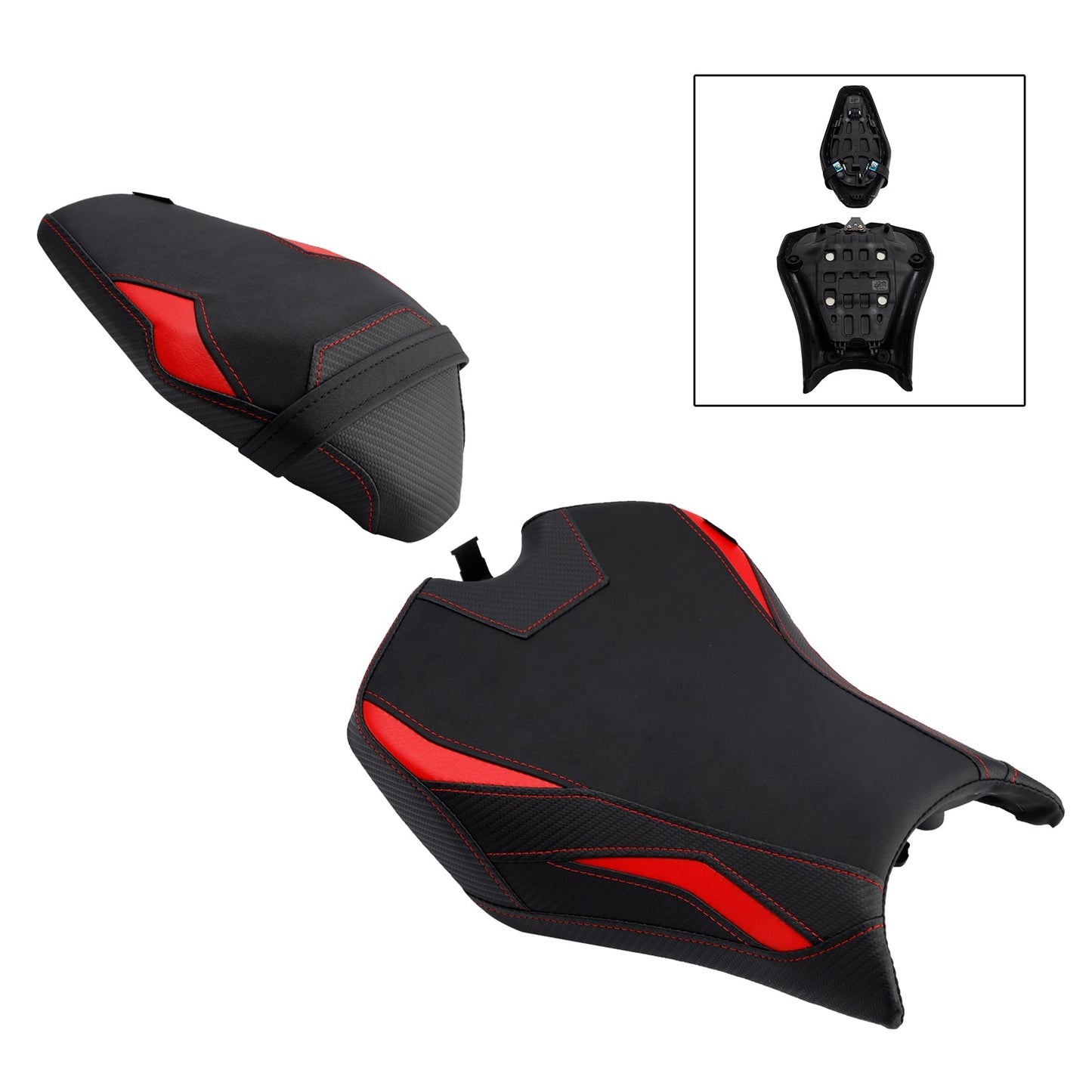 2025 - Kit cuscini passeggero anteriore e posteriore Raider per Kawasaki Z900 Zr900-F, colore rosso.