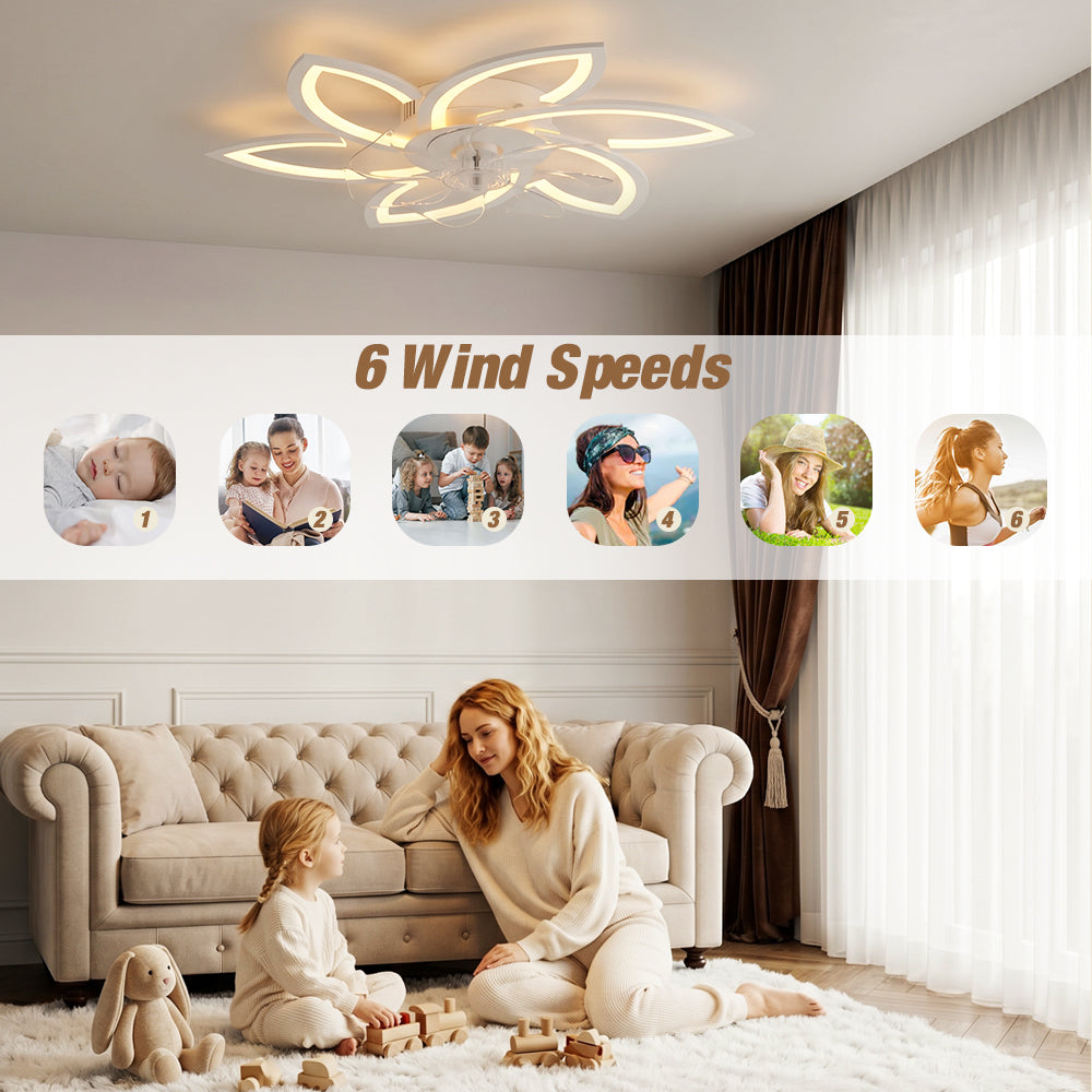 Con illuminazione e telecomando silenzioso Ventilatore da soffitto con LED