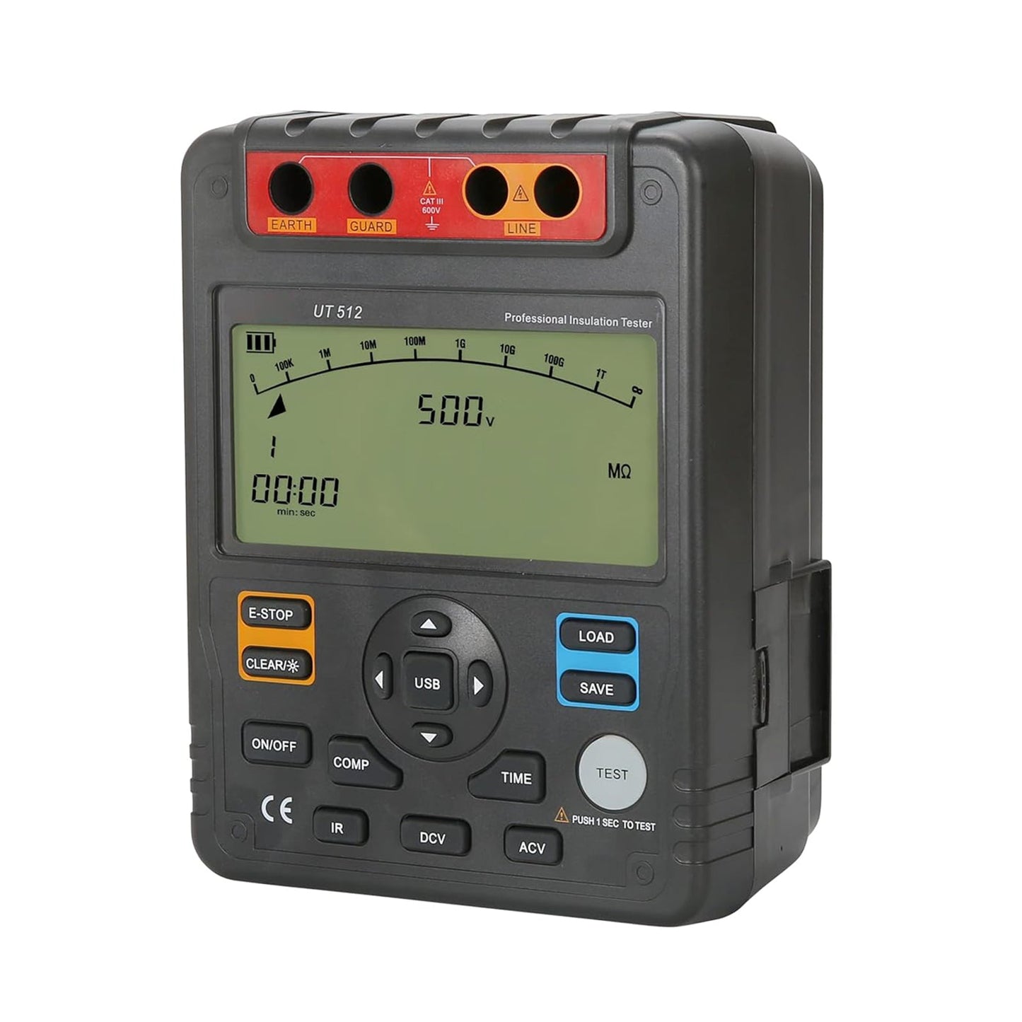Tester di resistenza di isolamento UT512 Voltmetro con selezione automatica della portata 2500V 100GΩ