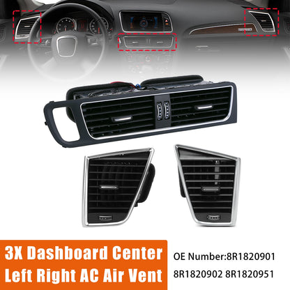 8R1820951 8R1820902 3 pezzi Bocchetta di ventilazione per pannello centrale del cruscotto A/C per Audi SQ5 3.0L 2009-2017