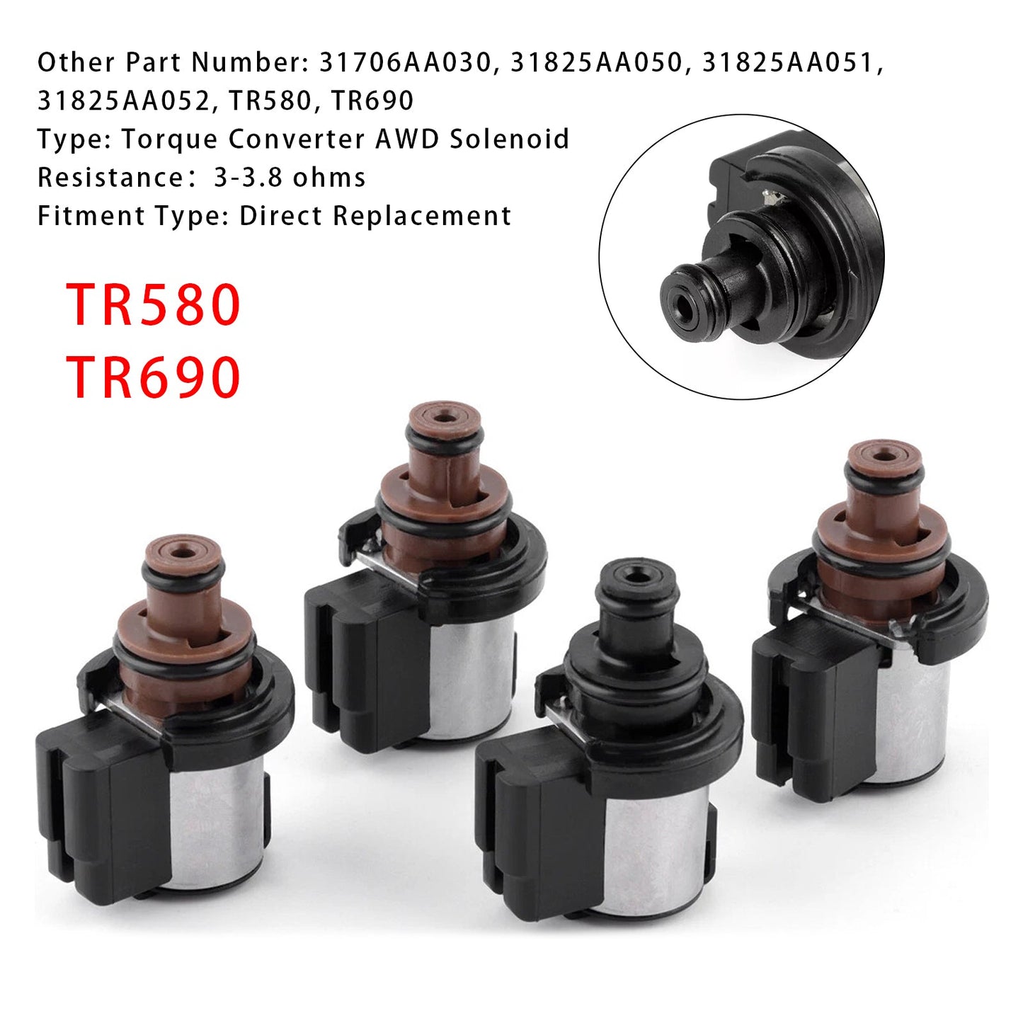 Convertitore di coppia Subaru Lineartronic CVT TR580 TR690 4 pezzi Solenoide AWD