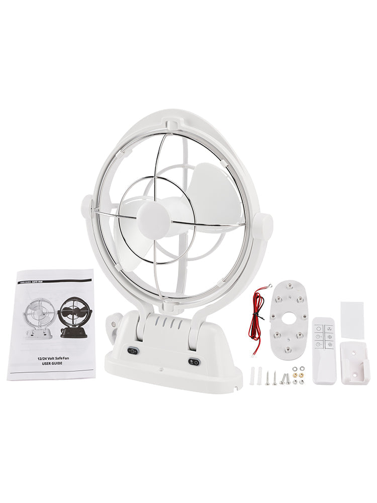 Ventola a basso consumo con rilevamento automatico 12V/24V per barche e camper, colore bianco
