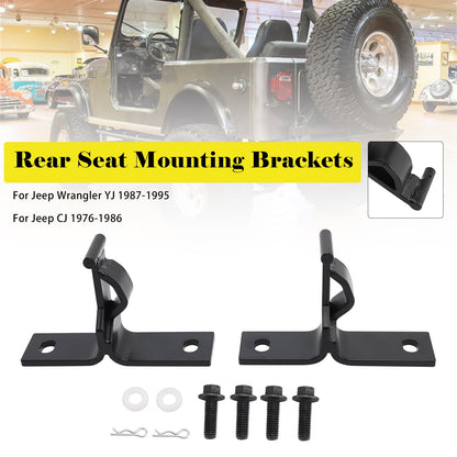 Staffe di montaggio per sedili posteriori pieghevoli/ribaltabili per Jeep Wrangler YJ 1987-1995 e CJ 1976-1986