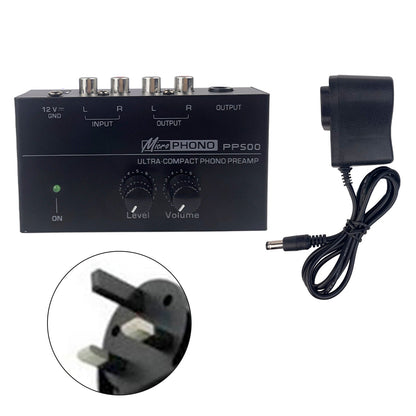 Preamplificatore Phono PP500 Preamplificatore con controllo del volume a 12 V per giradischi LP