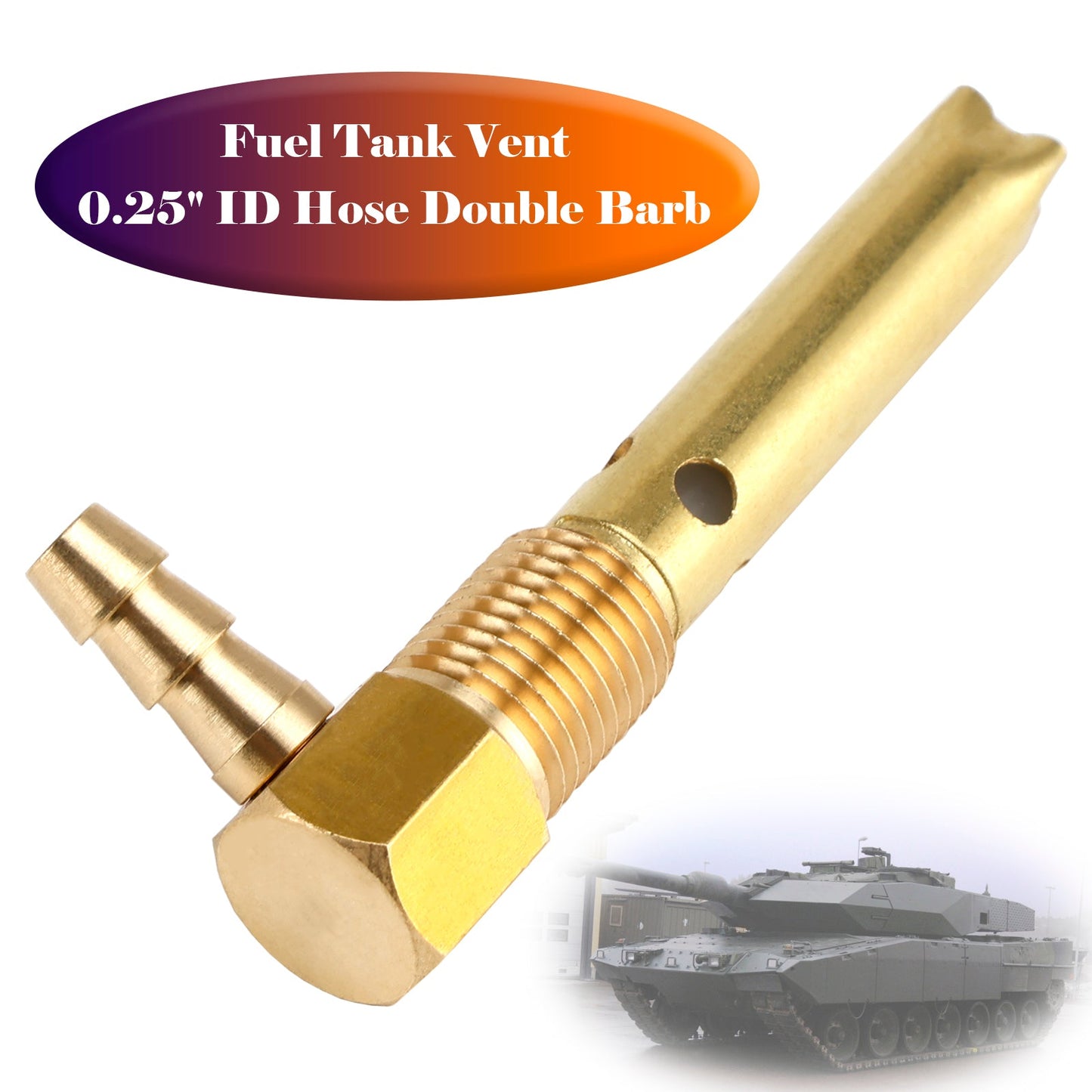 Tubo flessibile da 1/4"" ID, sfiato serbatoio carburante, filettatura 1/4""-18NPTF, per serbatoi piccoli e grandi